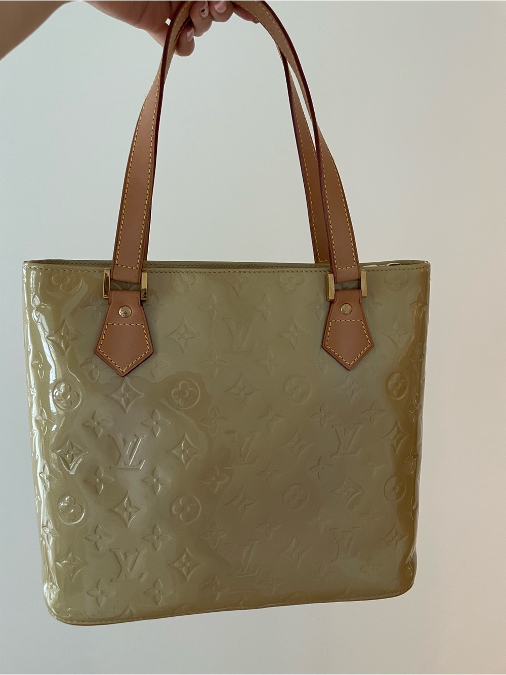 Authentic Louis Vuitton Vernis Patent Tote Bag in Yellow